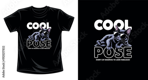 Cat graphic vector art t-shirt design print template