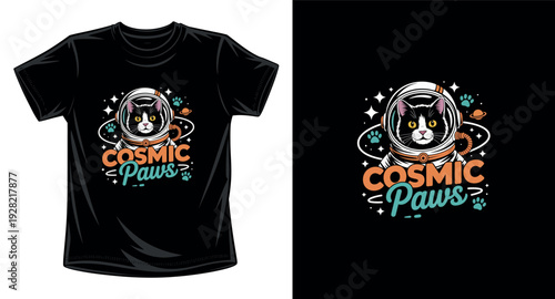 Cat graphic vector art t-shirt design print template