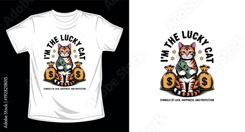 Cat graphic vector art t-shirt design print template