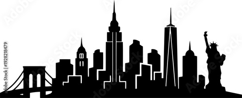 New York City vector on Transparent Background.
