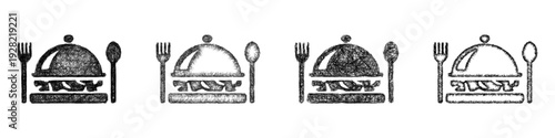 Sketch catering icon design set