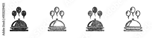 Sketch party catering icon design set