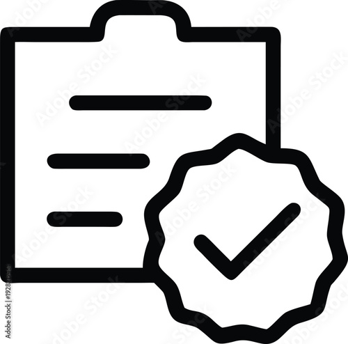 Digital compliance document with a verified checkmark for successful task management