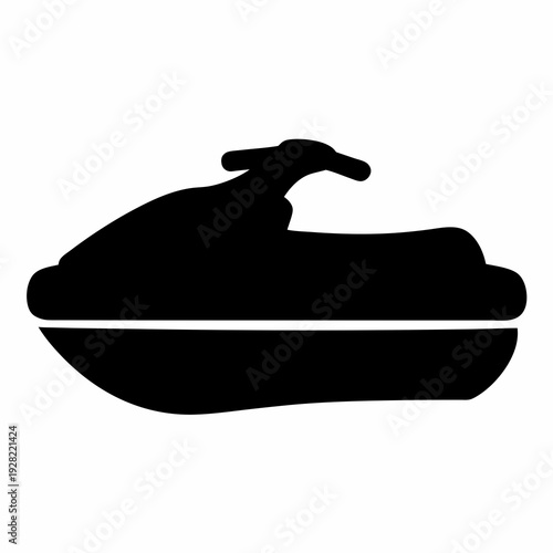 Detailed silhouette of a personal watercraft, recreational water activity vehicle
