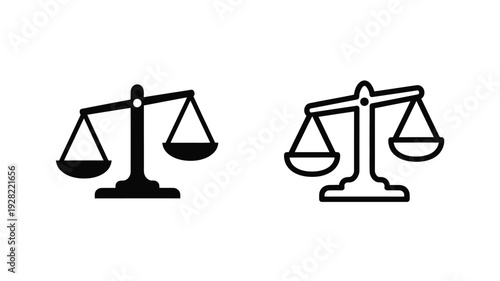 Scales of justice icon a simple black graphic silhouette