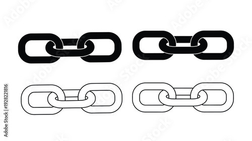 Black and white chain links shown in a contrasting style silhouette