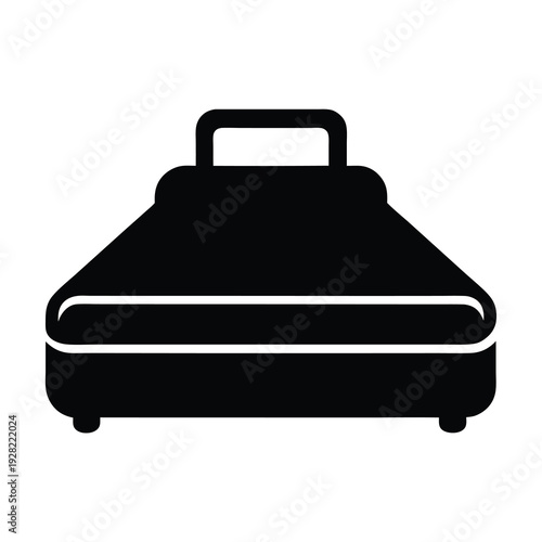 Monochrome Illustration of a Portable Suitcase, Travel Companion, or Luggage Piece