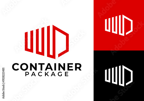 container box logistics delivery logo design concept