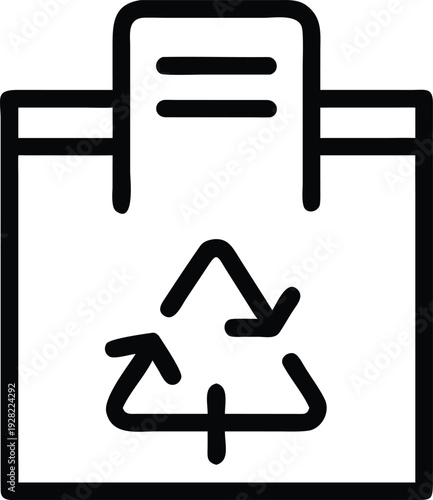 Eco friendly recycling symbol on a cardboard box indicating sustainable waste management