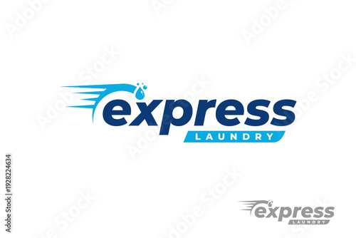 Free Download Express Laundry Service Logo Vector. Modern Fast Hygienic Garment Cleaning services Logo Template Design. - GFXLoad
