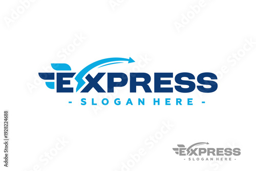 Fast Express Delivery Logo Vector with Flight Arrow. Modern Transport Logistic Logo Template Design.