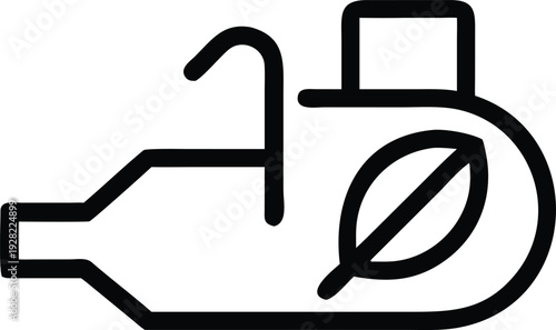 Eco friendly sustainable water source with a leaf symbol, promoting natural healthy beverage