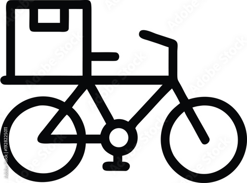 Eco friendly urban delivery bicycle carrying a package for convenient city logistics service