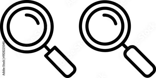 Two magnifying glasses for searching and investigation purposes