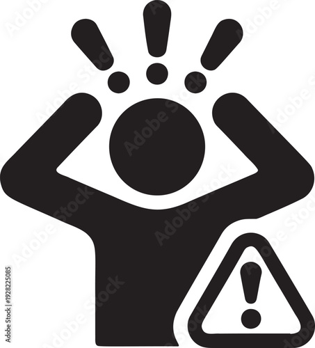 Stress Risk Warning Alert Icon