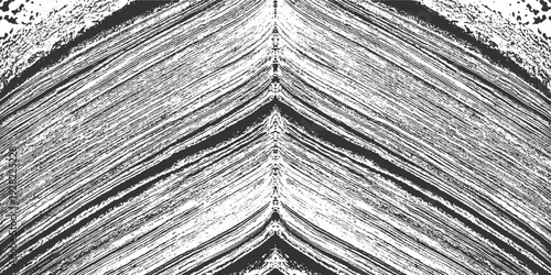 Black and white textured background with diagonal lines and a central V shape abstract