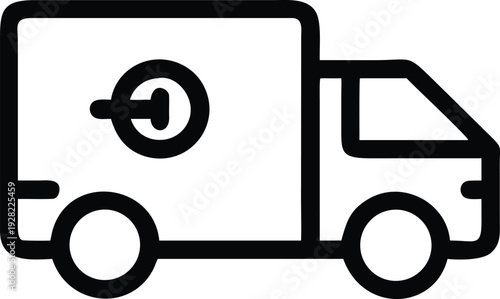 Efficient logistics and quick shipping solution represented by a modern outline delivery van icon