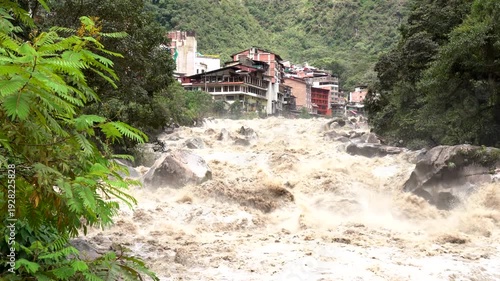 Wallpaper Mural Scenic dramatic view with the powerful waters of Urubamba River crossing the Sacred Valley in Aguas Calientes Torontodigital.ca