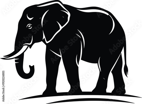 Silhouette of a majestic elephant standing proudly in profile