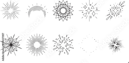 Mandala floral geometric patterns set seamless border ornate decorative elements vector illustration