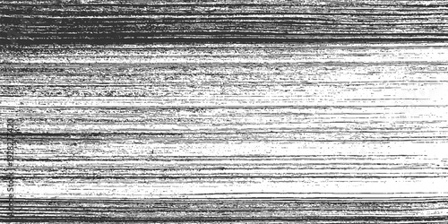 Black and white horizontal brush stroke texture with subtle speckles and variations in line thickness