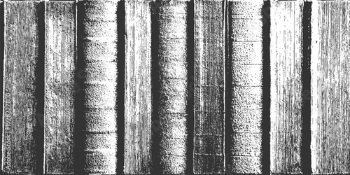 Black and white textured background of vertical wooden planks with visible grain and imperfections