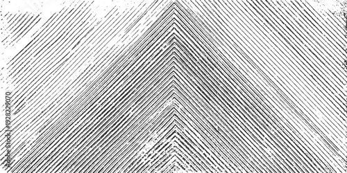 Black and white diagonal striped pattern with rough texture and chevron shape