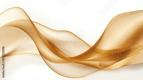Elegant golden silk fabric flowing gracefully