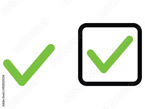 Green check marks vector graphic design