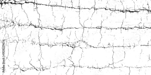 Black cracked texture on white background abstract pattern broken chalk