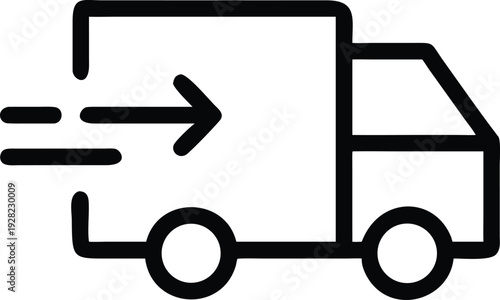 Fast Delivery Truck Icon Symbolizing Quick Shipping Logistics and Efficient Service