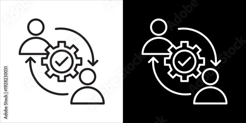 Lean Management Icon Sheet Black And White