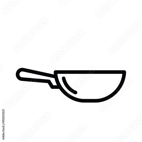 Simple Line Icon of a Frying Pan
