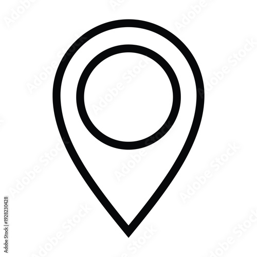 Minimalist Map Pin Icon - Location Marker Symbol