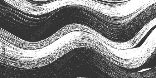 Textured monochrome wavy brush strokes on dark background abstract pattern black brushstroke