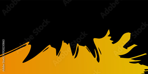Abstraction golden, black background. Ink splash isolated, gradient.
