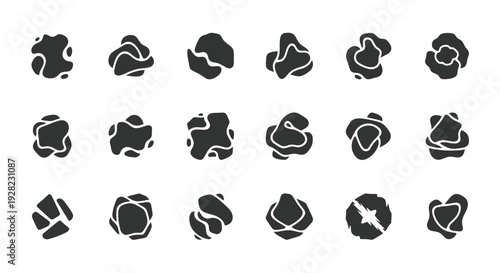 Abstract organic shapes set, blob design elements