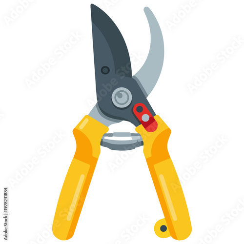 flat design garden shears vector illustration