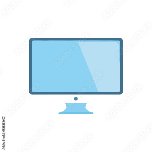 Flat Design Computer Monitor Illustration Vector Graphic