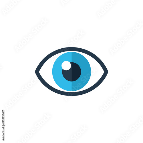 Flat Design Eye Icon Illustration Vector Graphic