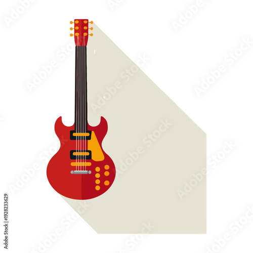 Flat Design Electric Guitar Illustration Vector Graphic