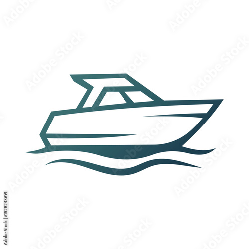 motor yacht vector illustration logo design