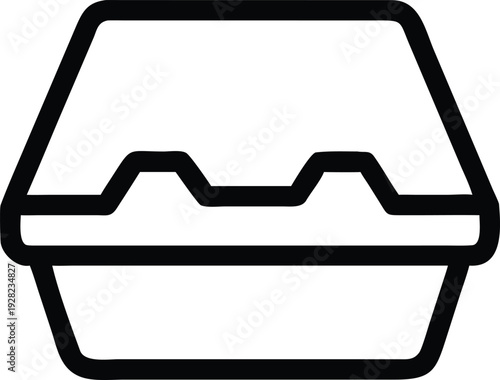 Generic disposable takeaway food container with secure lid for fresh meals