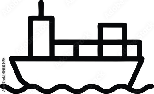Global cargo container ship sailing on ocean waves delivering goods for international business logistics