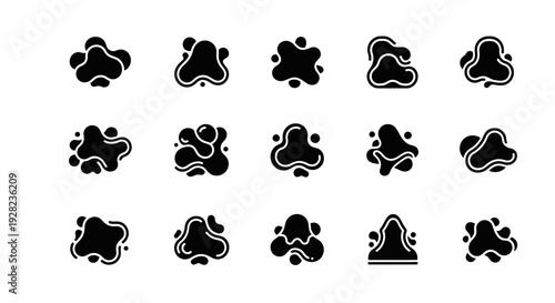 Blob shape vector set, abstract organic form