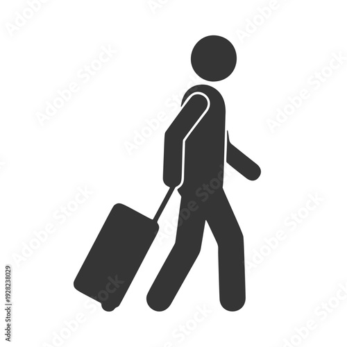 スーツケースを持つ人物のシルエットアイコン