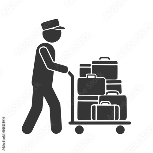 荷物を運ぶポーターのシルエットアイコン