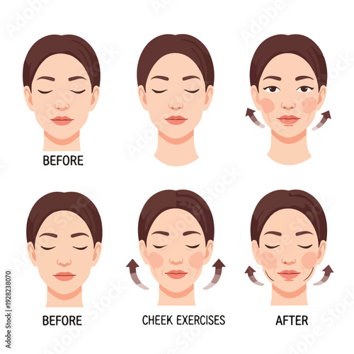 Facial Exercises for Cheek Lifting Routine.