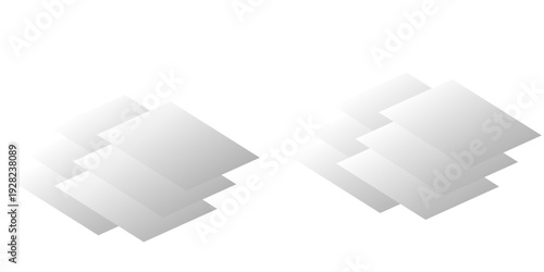 A 3d vector illustration of white blank torn paper with a hole and clipping path featuring an empty business card note template on a document page sheet with a soft shadow design