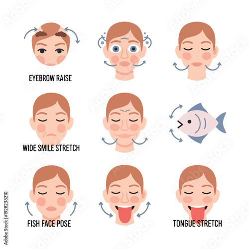 Facial Expressions of a Cartoon Woman.